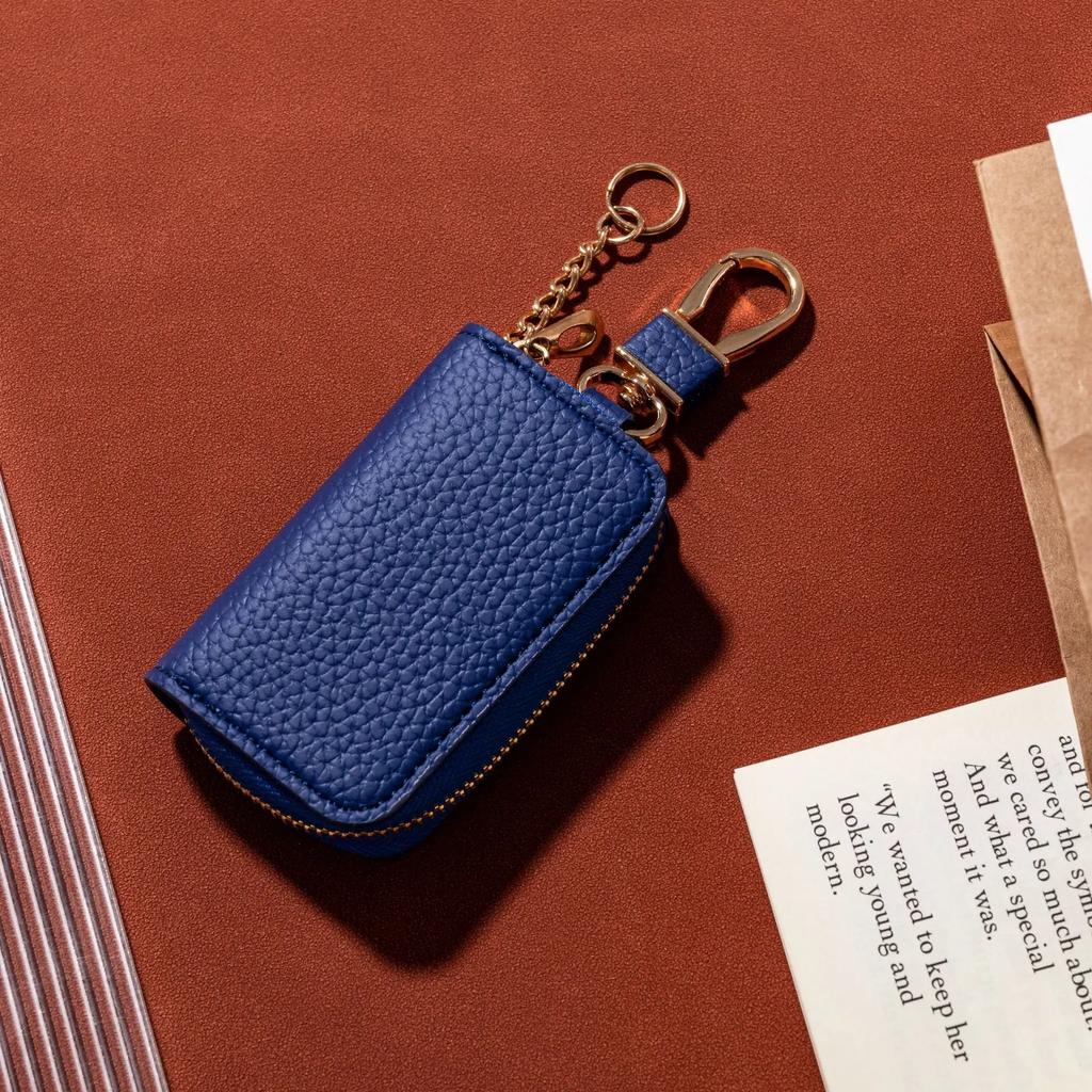 Estuche Bloqueador RFID para Llave de Coche Bolsillo Antirrobo Bolsa Bloqueadora sin Llave Cubierta Protectora de Llave de Cuero PU Faraday