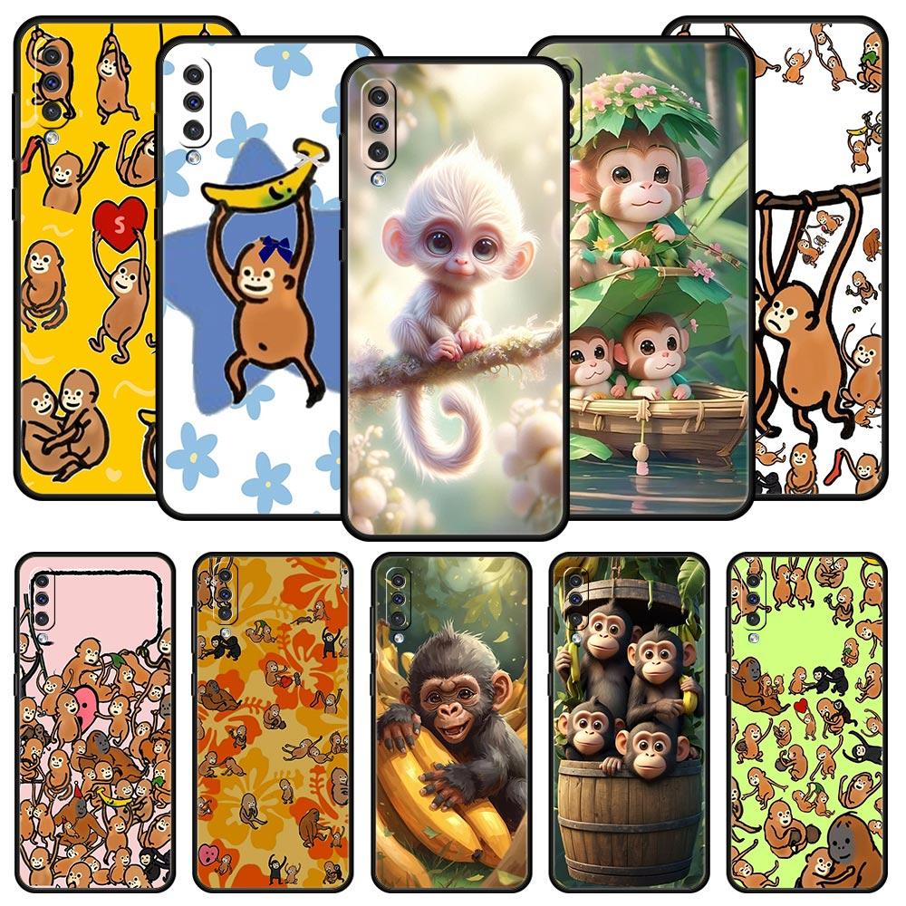 Monkey And Banana Phone Case for Samsung Galaxy A56 A36 A26 A16 A34 A24 A42 A22 A20 A12 A40 A30 A10 5G Soft TPU Cover Shell Bags