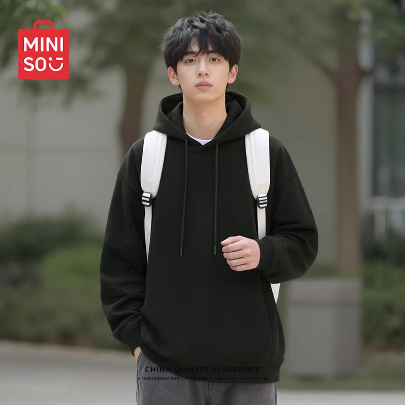 MINISO Men's Casual Loose Fit Hooded Pullover Sweatshirt