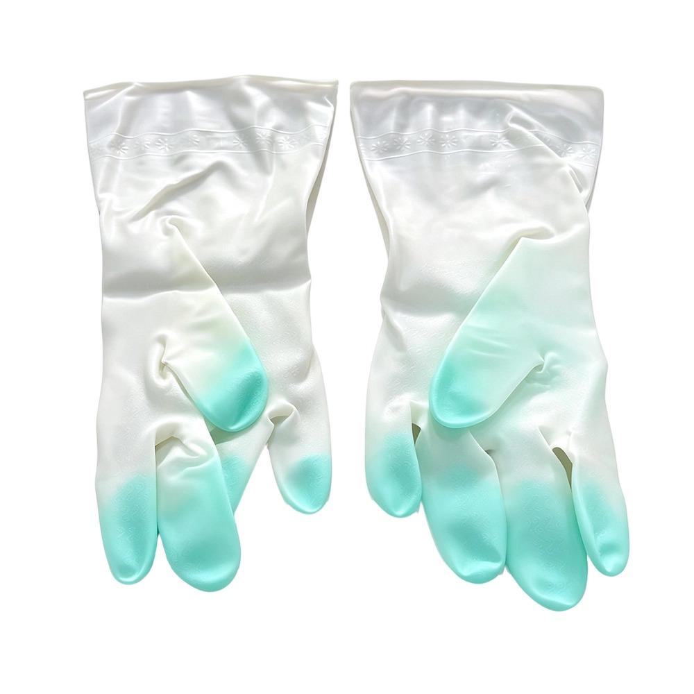 Waterproof Household Cleaning Gloves Long Cuff Thick Textured Dishwashing Gloves Multi-Functional TPR Cleaning Gloves