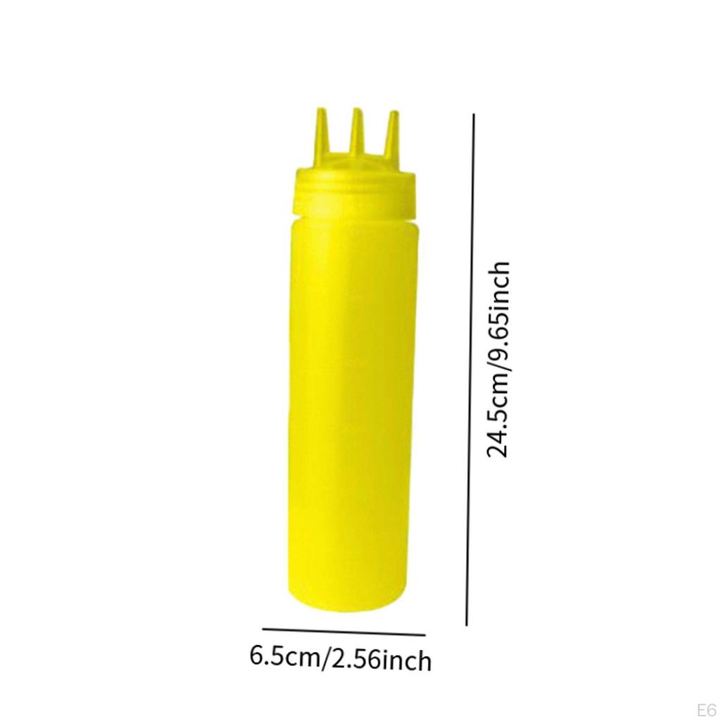 Bottle, Ketchup Pressure Dispenser, Triple Nozzle, Reusable Salad Dressing Seasoning