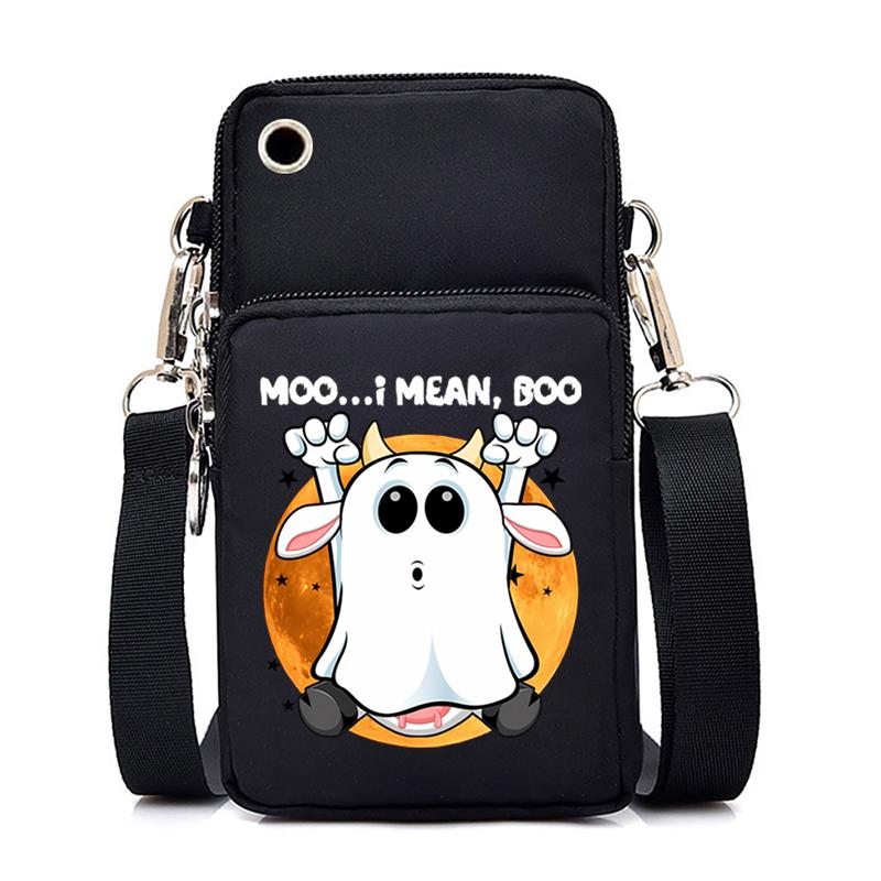 Ženy Mini taška na mobil Kreslená dýně Cat Crossbody Kabelky Halloween Muži Tote Peněženka Peněženka Taška přes rameno Kabelky pro teenagery