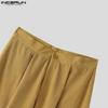 INCERUN Autumn Spring Men Zipper Waist Casual Corduroy Long Trousers Wide Legs Pants