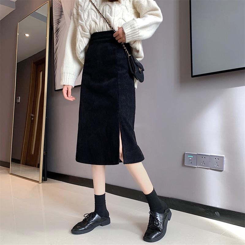 

Миди-юбка А-силуэта из вельвета с высокой посадкой: Осень/Зима 2021, Приталенный, Однотонный, Облегающий бедра S 80-95cm