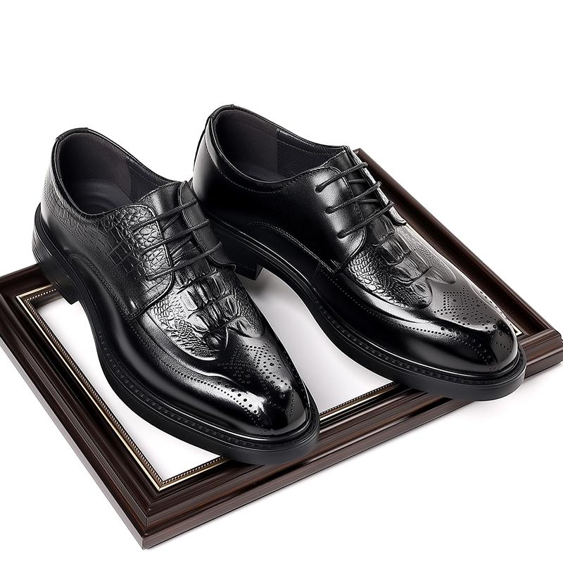 Fashion Hot Sale Man Business Formal Footwear Fashion Wear Casual Shoe Classic Leather Oxford Shoes Crocodile Pattern Men Business Shoes