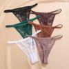 4Pcs/Set Sexy Lace Panties Women Elastic Hollow Out Transparent G-string Thong Female Lace Underpants Perspective Sexy Intimates