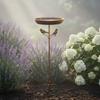 Metal Bird Bath Stake Iron Art Vintage Design for Yard, Patio