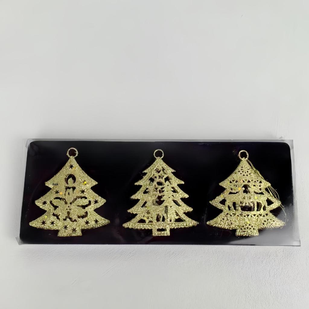 Gold Powder Wrought Iron Deer Star Christmas Tree Ornament