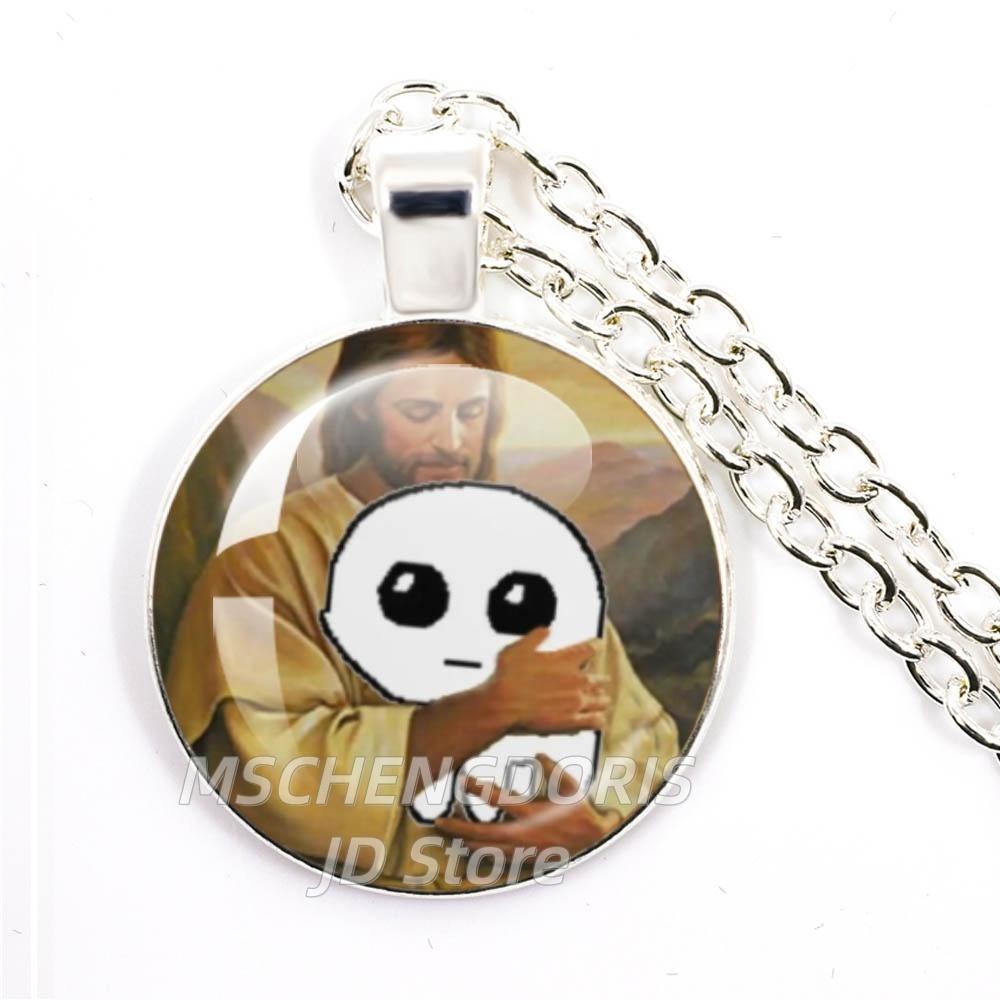 TBH Autism Creature Yippies Creative Funny Yippee Meme Cartoon Glass Cabochon Pendant Necklace Charm Jewelry Gift Jewelry