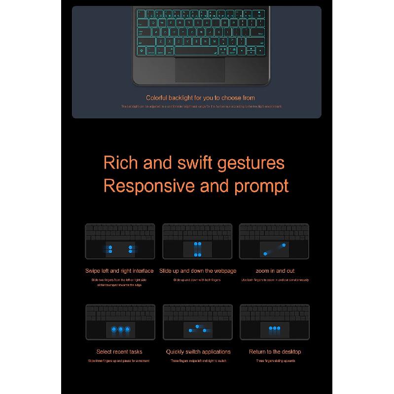 LFOIQN Magic Keyboard For iPad Pro 11/13 Inch 2025 M5 M4 Pro 12.9 M3 M2 Air 11"/13" 4th 5th 6th Pogo Pin Direct Connection Case