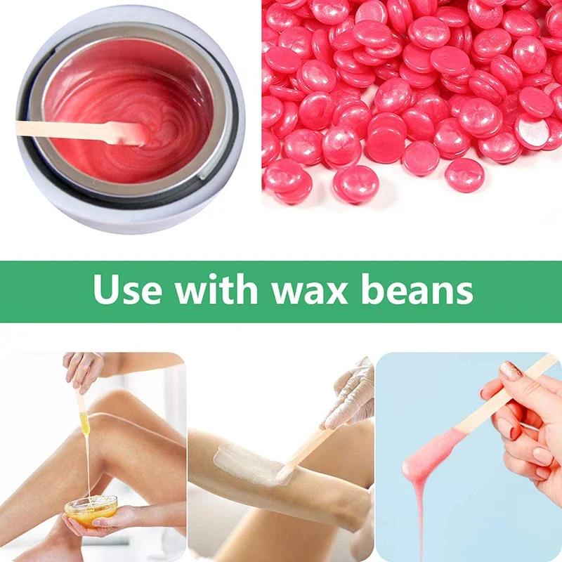100Pcs Body Hair Removal Sticks Eyebrow Wax Sticks Wooden Waxing Spatulas Mini Eyebrow Waxing Spatulas Small Wooden Wiping Bar