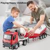 ABAE1 1/18 Extended Version Alloy Dust Transport Hook Truck Car Model Toy Sound Light Truck Vehicle Models Decoration Present Boy Gift