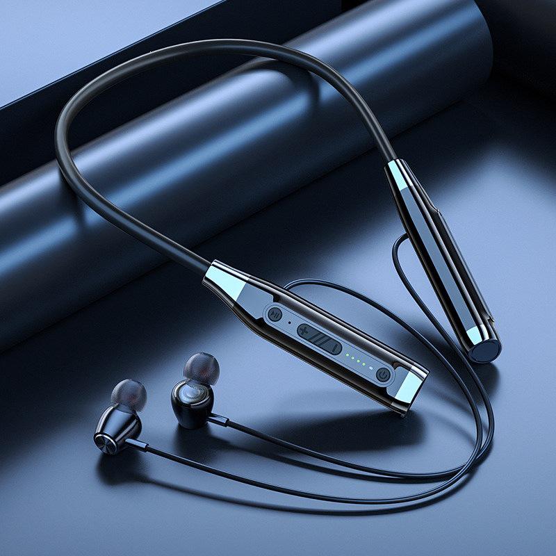 2026 Model Genuine Bluetooth Neckband Earphones: 200-Hour Battery, In-Ear Noise Cancellation, Perfect for Gaming and Sports.