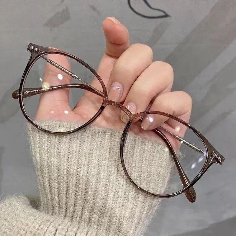 Luxury Design Myopia Glasses Anti-Blue Light Computer Eyeglasses Women Fashion Prescription Near Sight Glasses Diopter 0 To -4.0