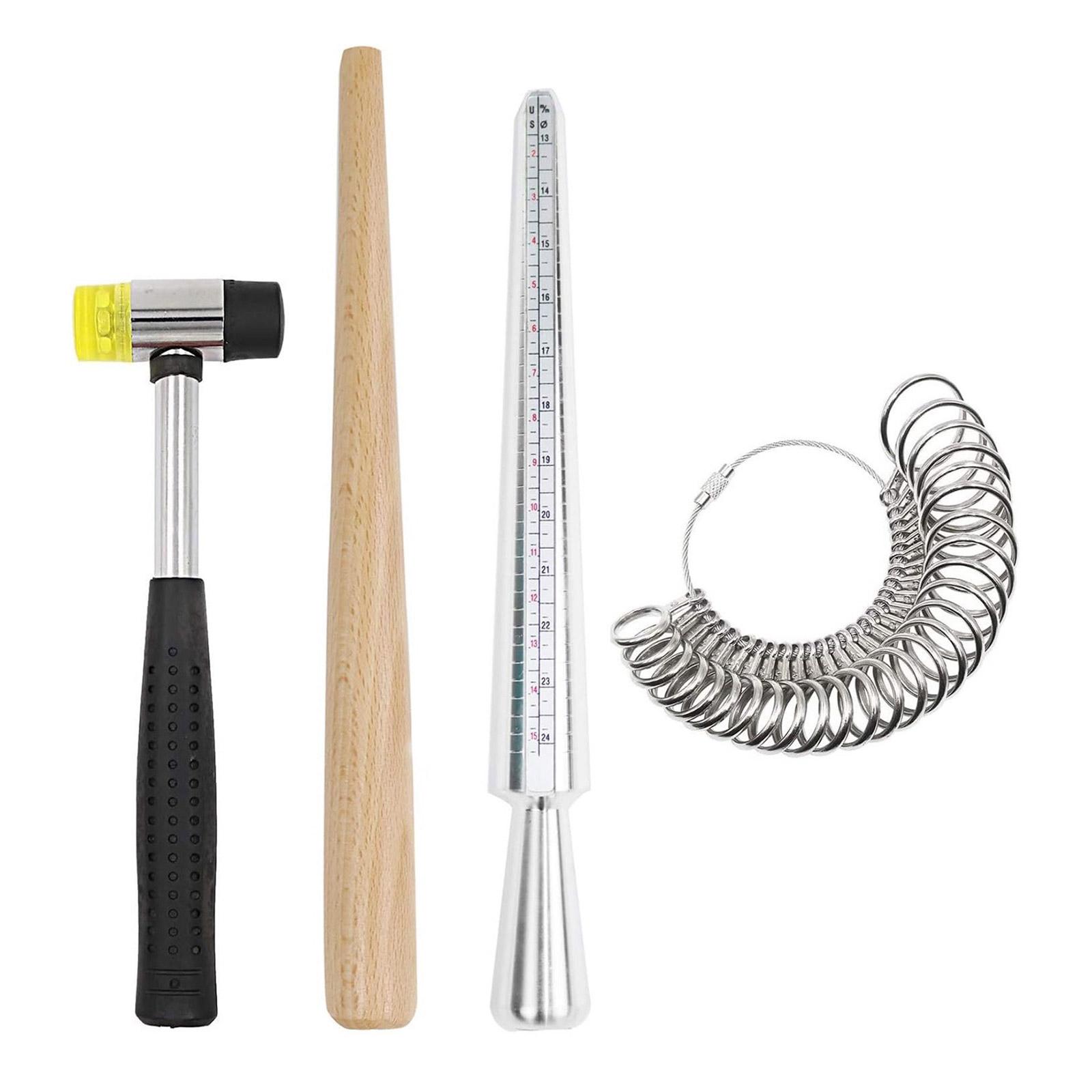 

Набор для измерения размера колец с оправкой и калибровочными инструментами Портативные измерительные инструменты для определения окружности пальца