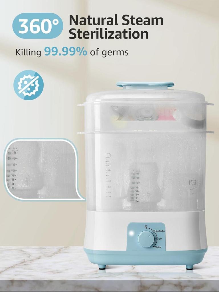 2-in-1 Baby Bottle Sterilizer & Dryer - Large Capacity