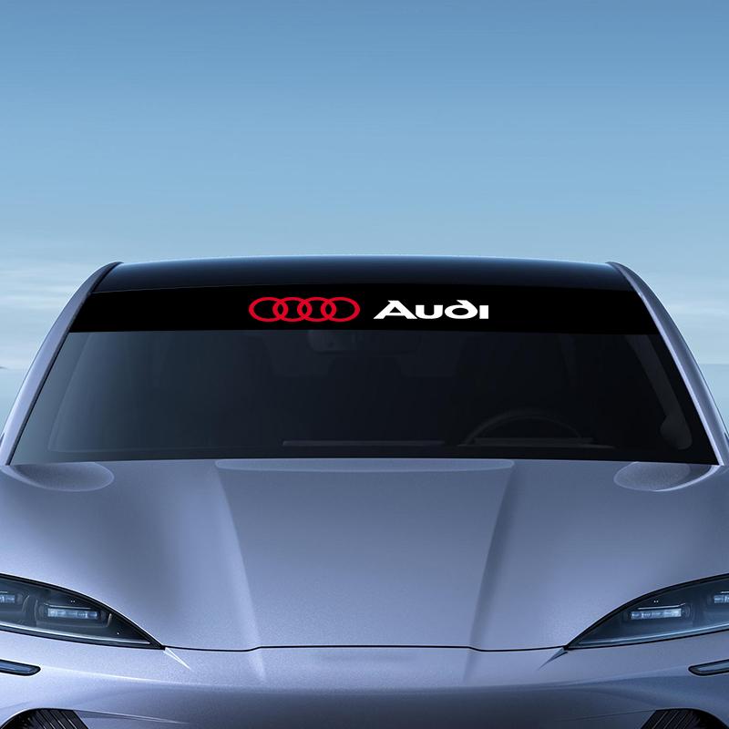 1Pcs Car Front Windshield Emblem Stickers Front and Rear Decorative For Audi S8 TT A4L A6L RS3 RS4 RS5 RS6 C6 S3 S4 S5 S6 S8 A7 A8 A3 A4 A5 Q3 Q5 Q7