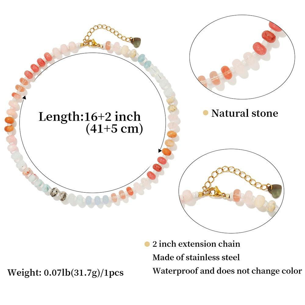 Bohemian Rainbow Natural Stone Beaded Necklace