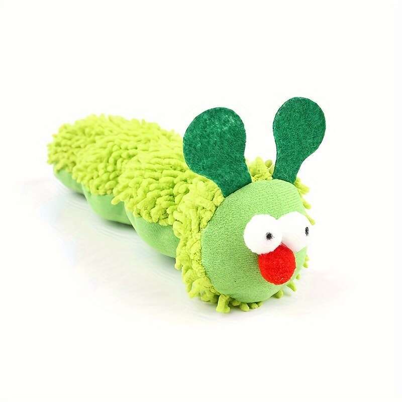 Interactive Caterpillar Whisker Whip Toy - Soft Plush Fabric Pillow with Cute Cartoon Design, Fun Stimulation Play Supply for Cat  Fun Pet Accessory