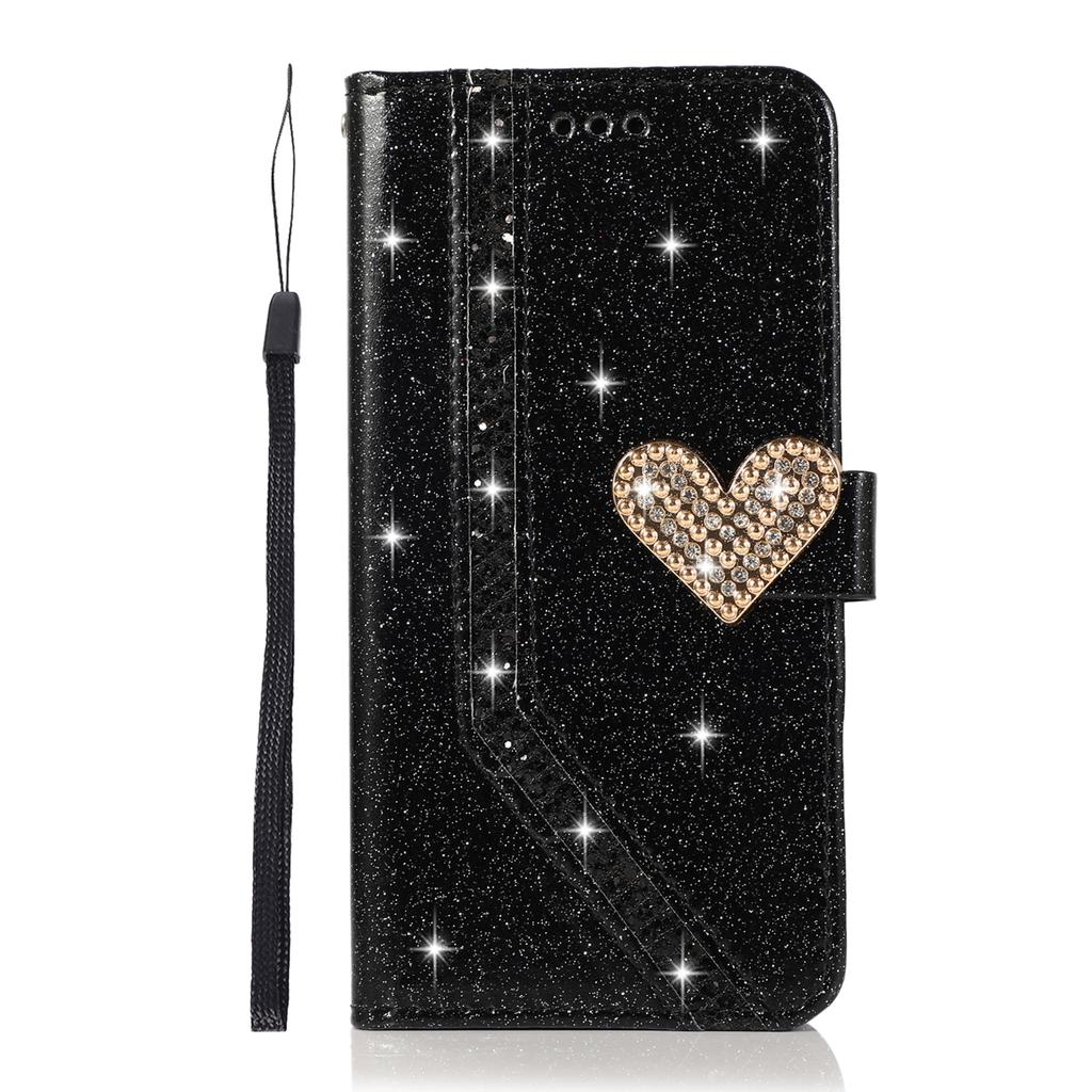 Custodia per Telefono a Portafoglio in Pelle Glitterata Bling per iPhone 15 14 13 12 11 Pro Max XR XS X SE 2020 7 8 Plus Cover Mobile con Supporto Capa
