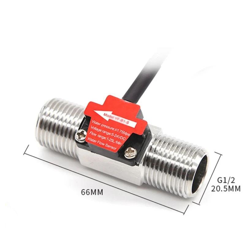 Intelligent Electronic Digital Flowmeter Meter Water Flow Sensor Measuring Flow Temperature Flow Velocity Integration G1 G1/2