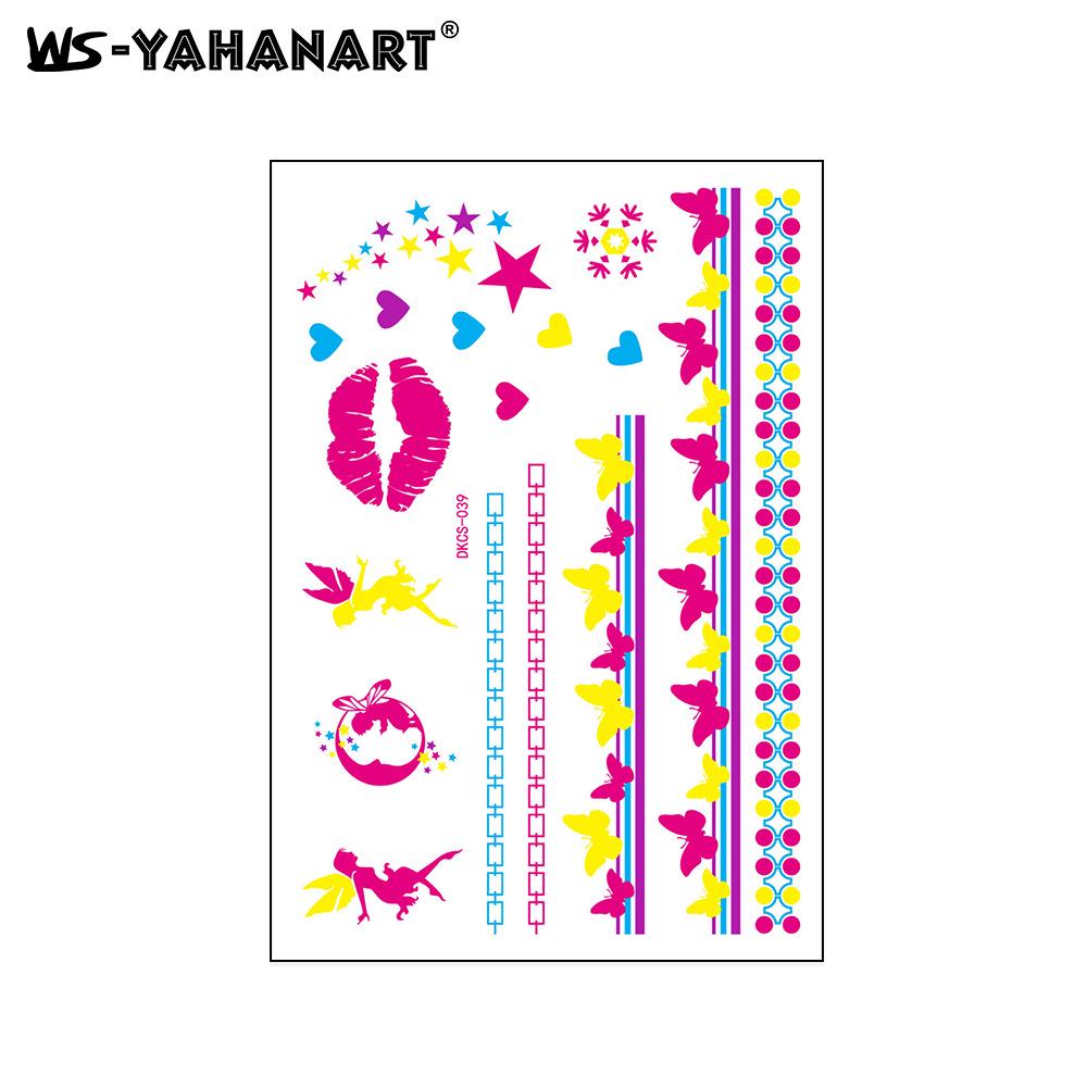 Creative Fluorescent Waterproof Full Arm and Face Tattoo Sticker