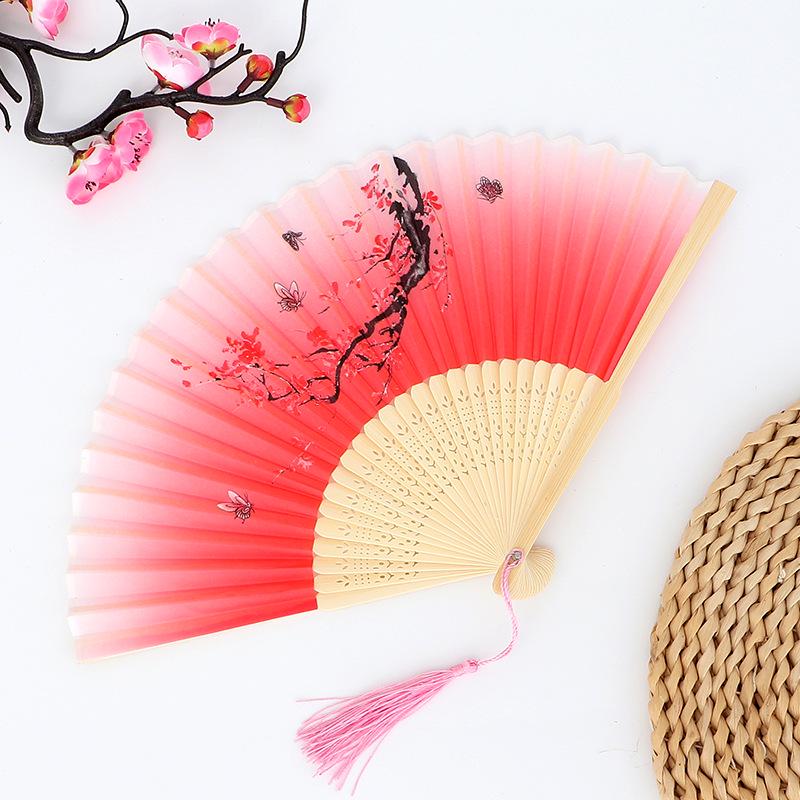 Hanfu skládací vějíř pro ženy inspirovaný japonským a čínským stylem – Scénický tanec bambusový styl