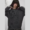UNIFREE Dark Girl Sweet Cool Print Loose Sweatshirt