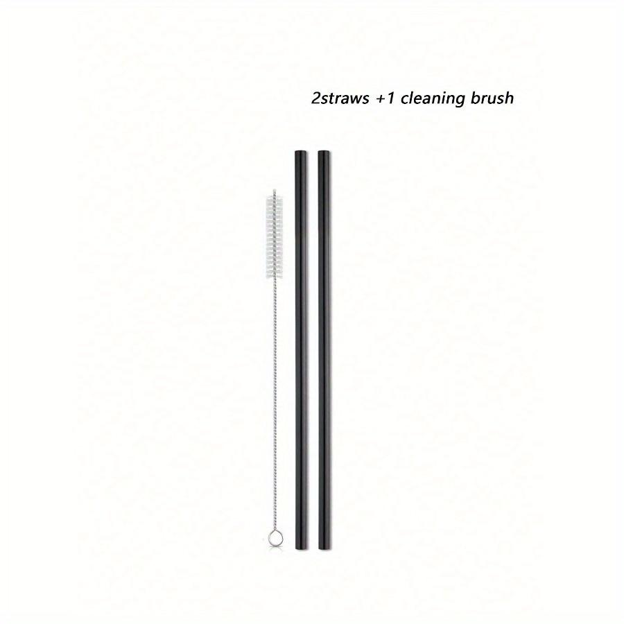 Stainless Steel Metal Drinking Straws Set With Cleaning Brush, For 40oz Tumbler Cups, Ideal For Cold Drinks & Juices, Summer, Kitchen, Christmas Gift
