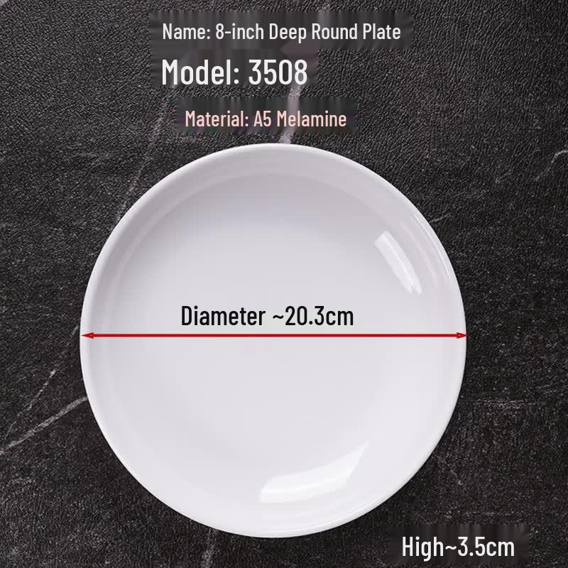 A5 Melamine Imitation Porcelain Round Plates