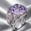 Eleganter Lila Diamant Edelstein Blumenring - Kreativer High-End Schmuck