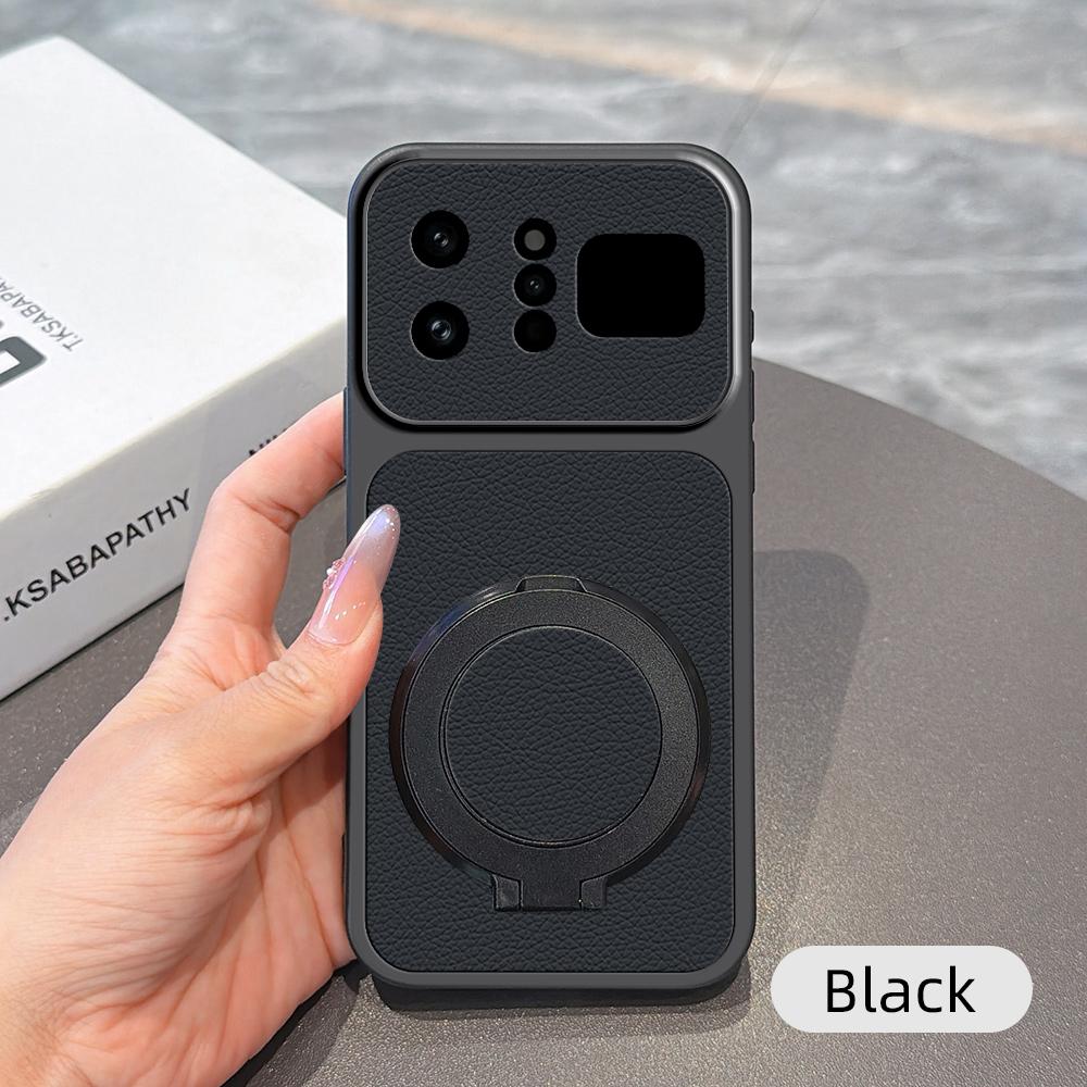 Magnetic Rotating Bracket Case For infinix Note 60 Ultra 50 50S 50X 40 Pro Plus 30 Edge 4G 5G Metallic Paint+PU Lambskin Cover