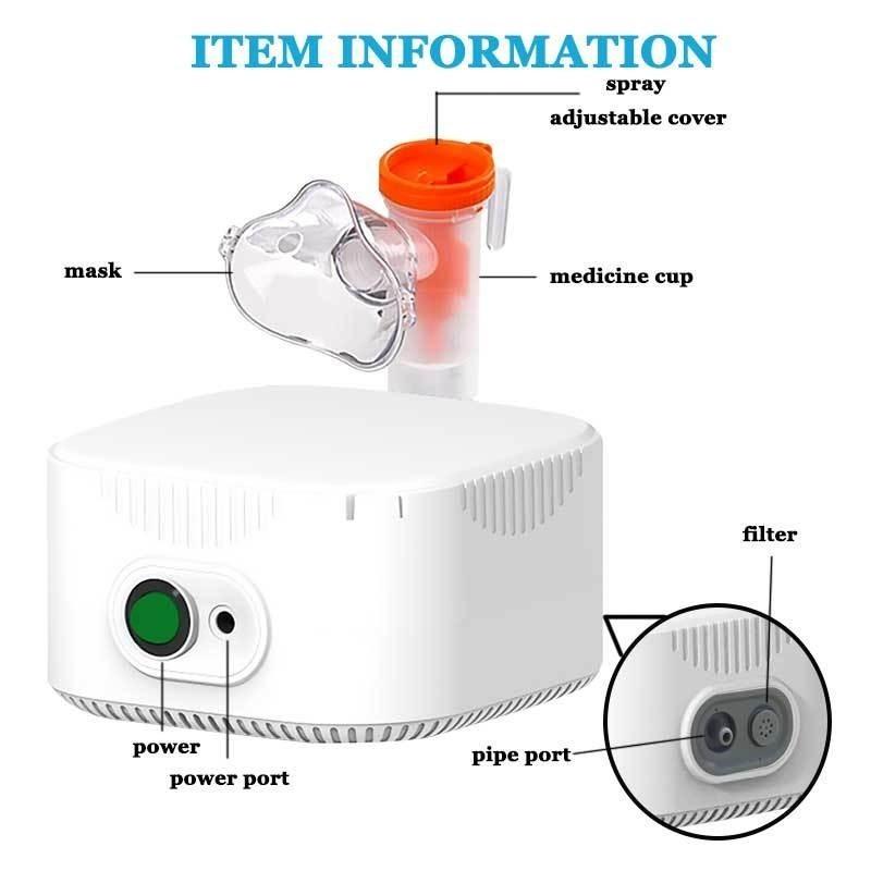 Heavy Duty Compact Nebulizer Adjustable Delicate Mist Asthma Compression Atomizer Kids Adults Micron Size Atomization Machine