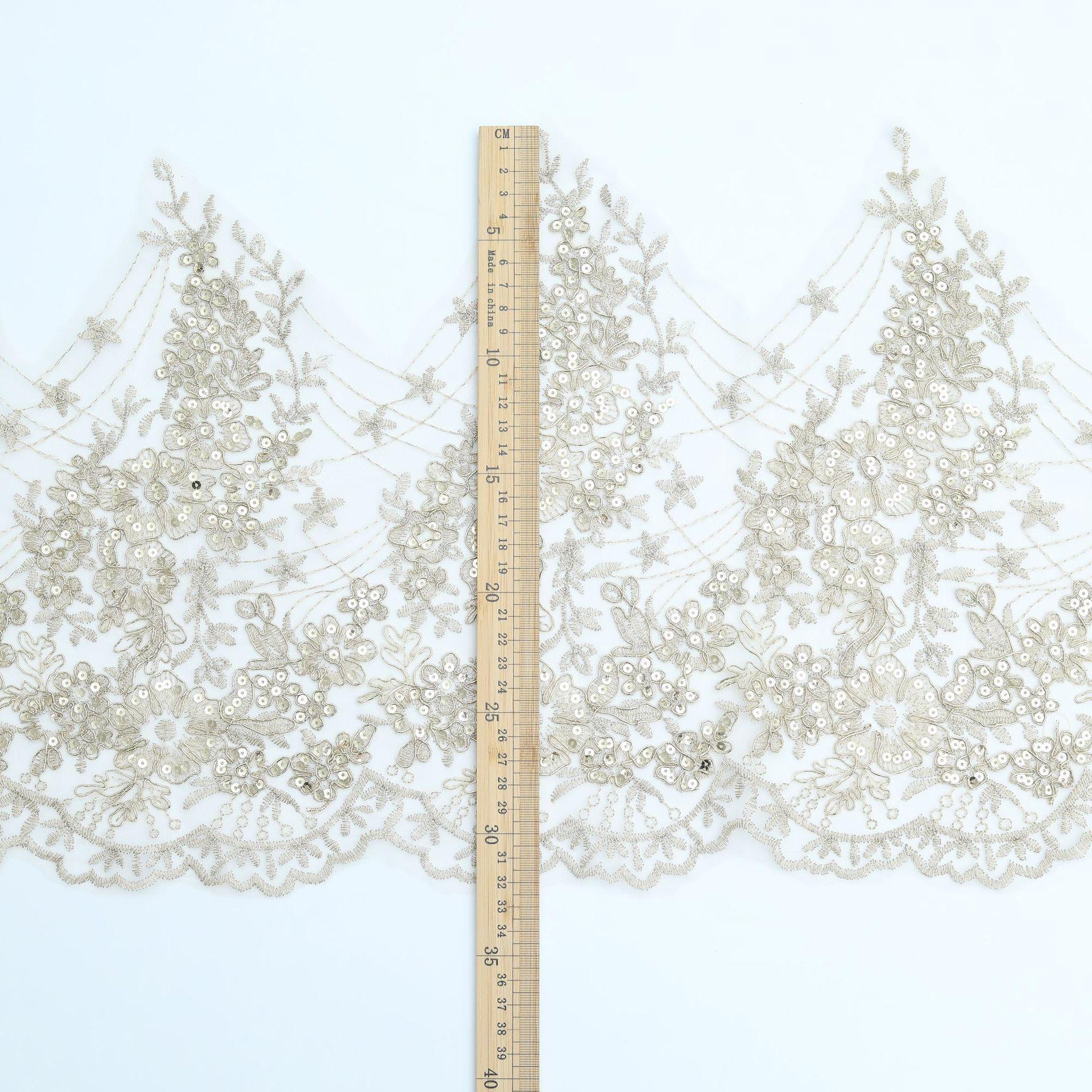 

32 см Кружево с бисером с золотой костяной веревкой Сетка-основа Костяное кружево Кружевное платье Кружевные шторы Кружевная скатерть Юбка pure gold/apricot mesh/32CM