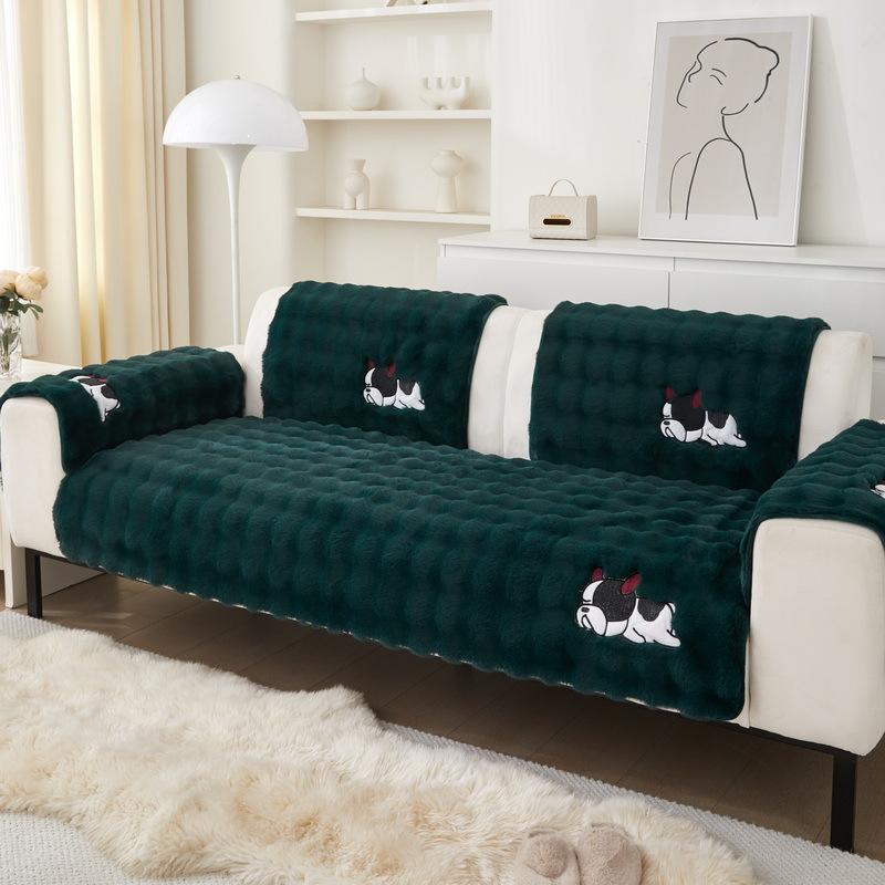 New Plush Sofa Cushion Autumn And Winter Non-Slip Seat Cushion Thickened Winter Leather Sofa Cover Backrest Cover Cloth Towel