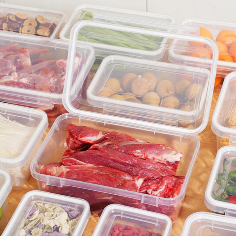 Food Storage Box Transparent Storage Container Fridge Organizer Microwave Safe Fresh-Keeping Sealing Box Kitchen Food Dispenser