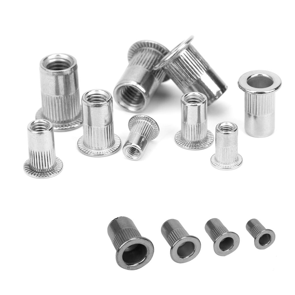 200Pcs Stainless Steel Mixed M3 M4 M5 M6 Rivet Nut Insert Nuts Kit Hardware Accessory