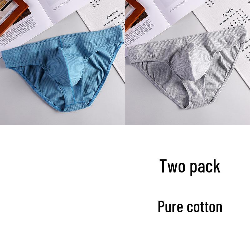 Herren Reine Baumwolle Atmungsaktive Gerippte Slips - Jugend U-Beule Sexy High-End Shorts