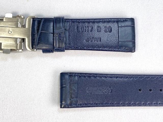 L0H7012J9 SEIKO Presage 20mm Leather Strap with for and others Buckle, Crocodile, Navy, SARX053/ 6R15-03V0