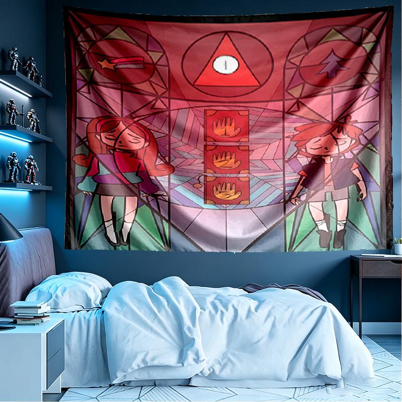 Gravity Falls Print Tapestry, Lightweight Wall Hanging, for Bedroom, Dorm, Living Room, Home Art Decor, Birthday Christmas Gift for Friends
