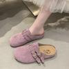 French Half-tray Single Shoes Soft-soled Sandals Outer Wear 2025 New Spring and Summer Flat-bottomed Mary Jane Bag Head Half-slippers Women
