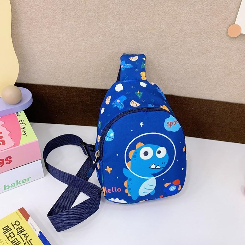 Kid Unicorn Cartoon Dinosaur Chest Bag Polyester Material Fun Print Preschoolers