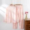 2026 New Spring/Summer Women's Pajama Set 100% Cotton Crepe Loose Cute Girl Long Sleeve Two Piece Home Clothes Sleepwear