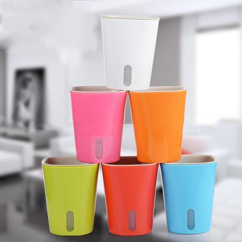 1 Pcs Random Color Creative Self-watering Flower Cup Desktop Self-Watering Flower Pot Planters Accessories Supplies Home Decor
