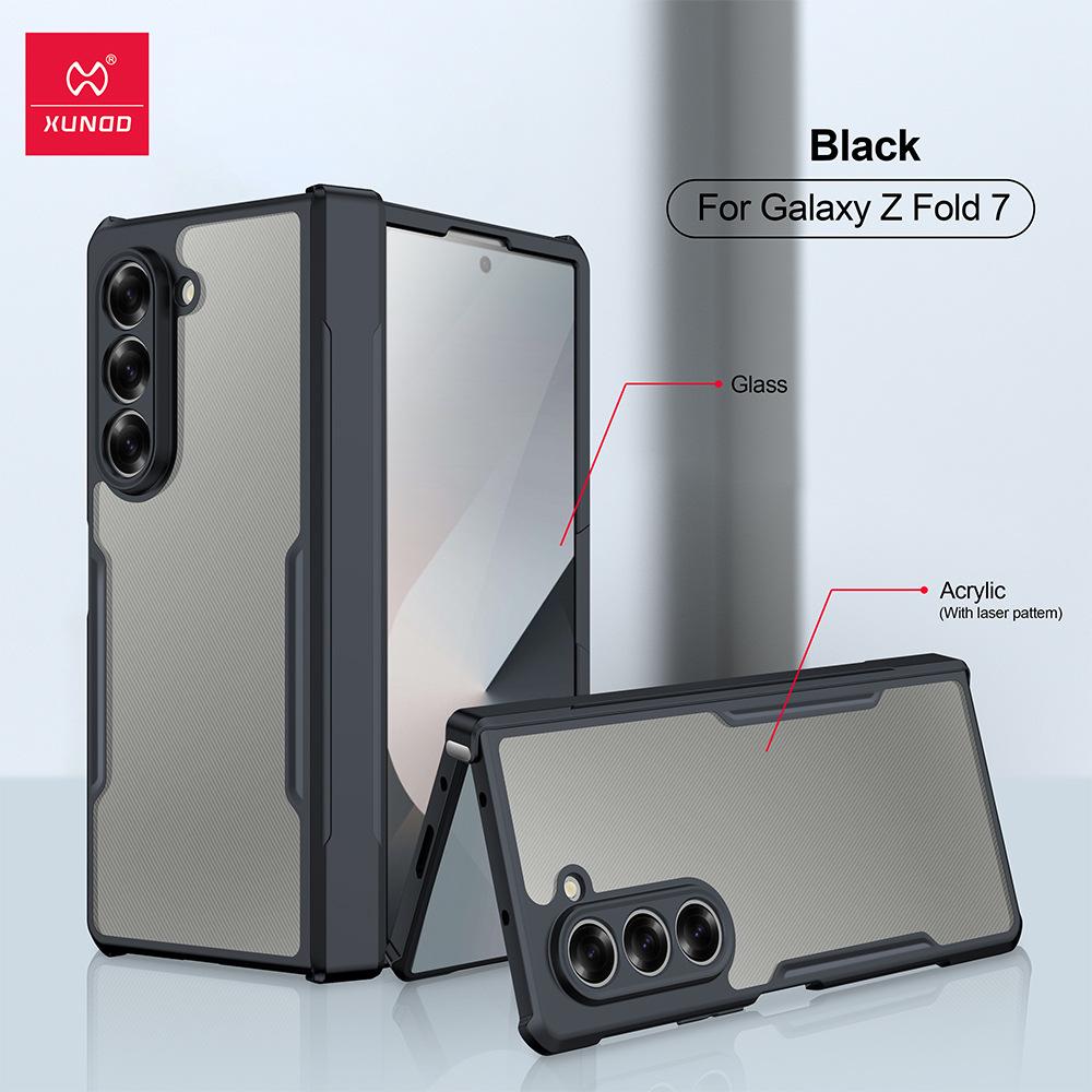

Xundi Z Fold7 Shockproof Case for Samsung Galaxy 6 - Transparent Glass Foldable Cover Galaxy Z Fold5 чёрный