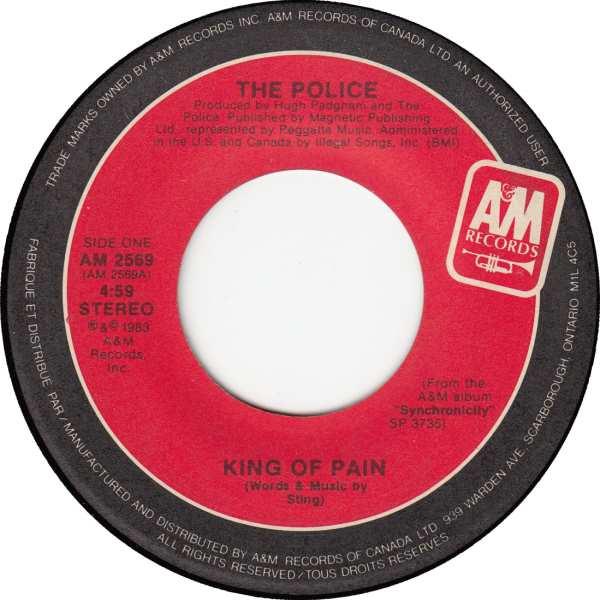 

7inch Record POLICE King Of Pain AM2569 AM Records 1983 Canada Rock Used