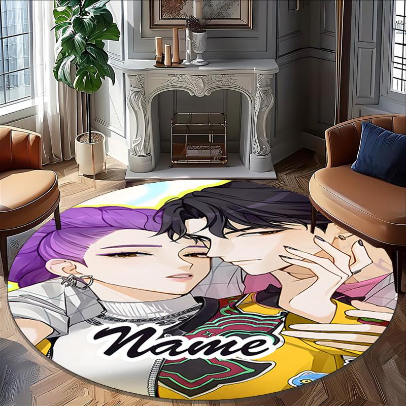 Personalized K-KPop Demon Hunters Round Chair Office Rug - Perfect for Mat, Office Chair & More - Ideal Gift for Birthdays and Holidays