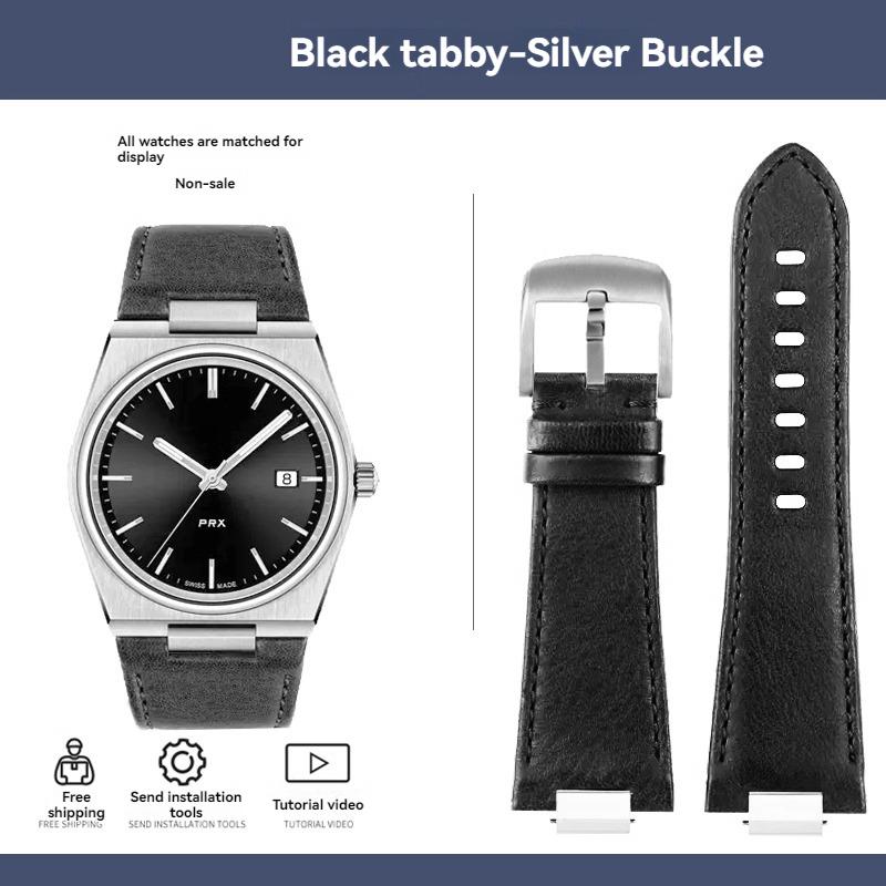 

Для годинника Tissot серії PRX T137.407 Super Player T137.410 шкіряний ремінець, хвостова ланка теляча шкіра 26X12 мм чоловічий ремінець для годинника 26x12mm-Width