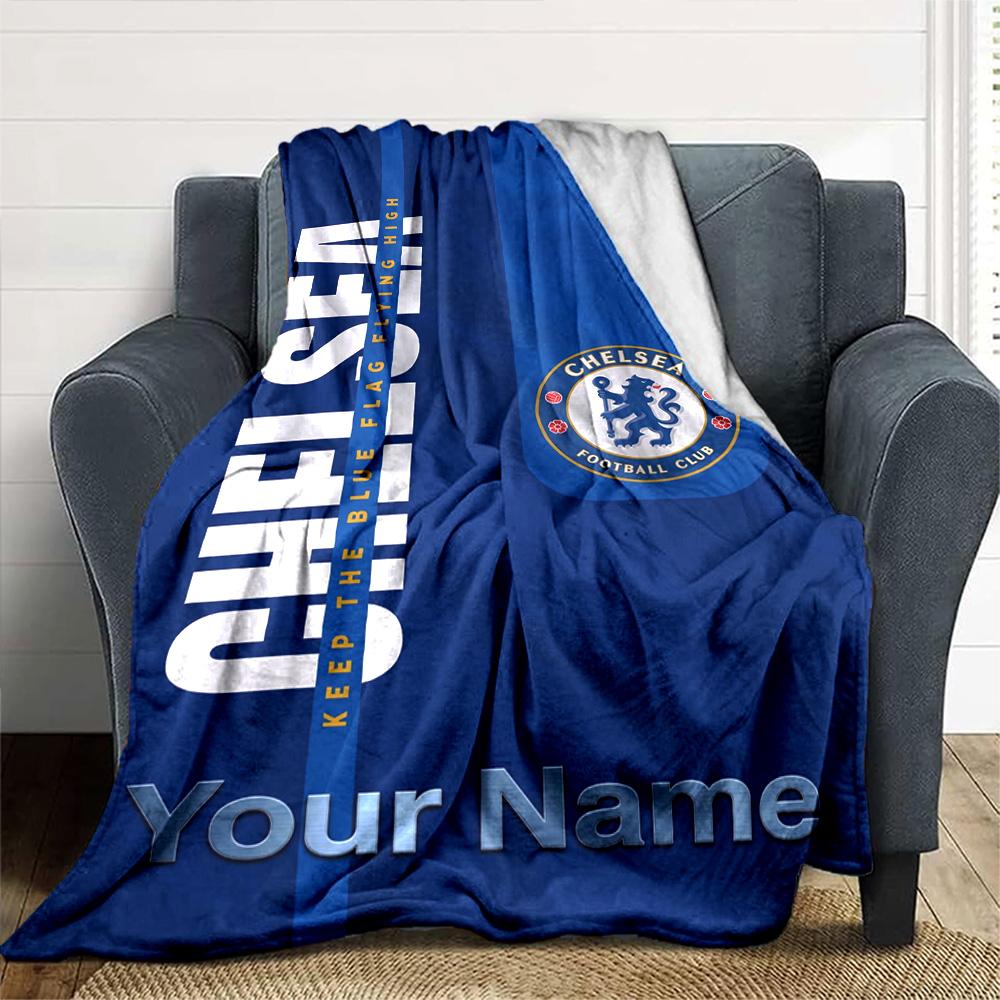 Chelsea Fc Football Player Customize Your Name Blanket Cozy Personalized Blanket Comfortable Great for Bed Office Chair Nap Chair Ideal for All Season