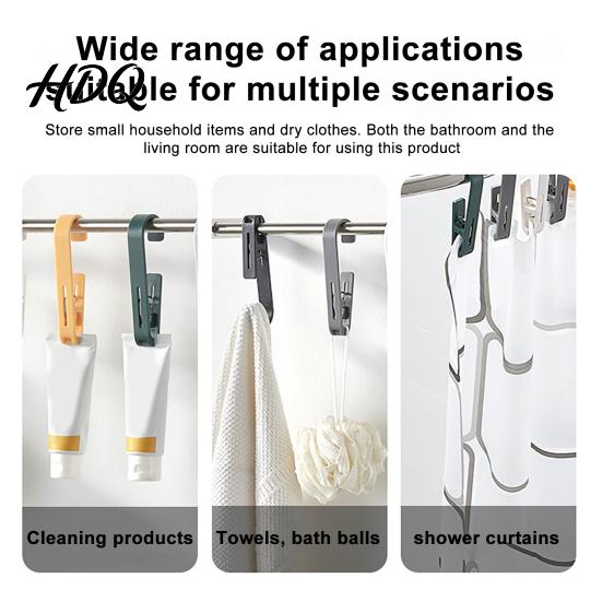 Wall Hangers for Small Objects Laundry Hook with Clip Non-Drilling ABS Closet Organizer Multi Purpose Punch Free Mounting Clips Durable Anti-slip